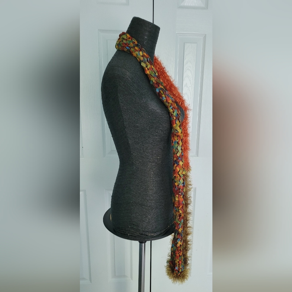 Hand Crafted Bright Multicolored Infinity Scarf - image 8